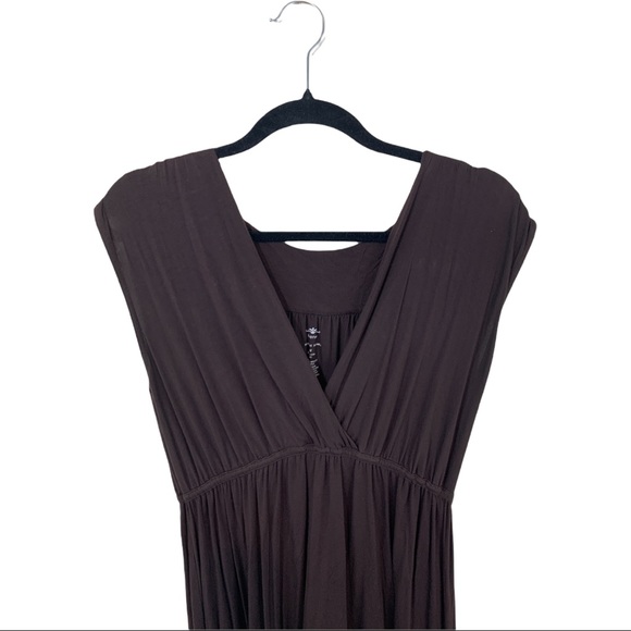 Spense Women's Dress Brown Medium Empire Waist Vneck Viscose Cap Sleeve - Picture 6 of 9
